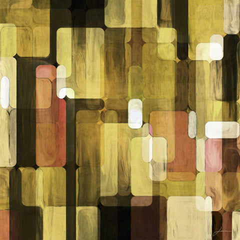 Modular Tiles I Gold Ornate Wood Framed Art Print with Double Matting by Burghardt, James