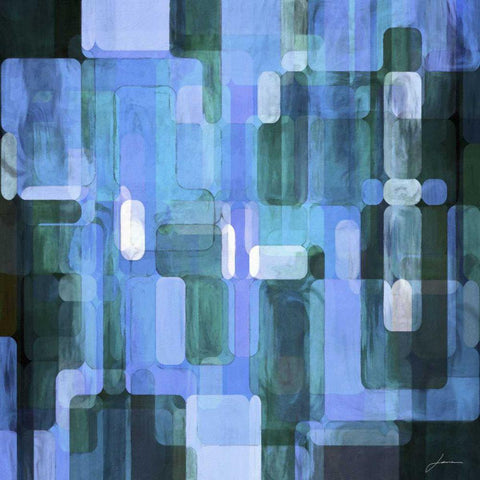 Modular Tiles III Black Modern Wood Framed Art Print by Burghardt, James