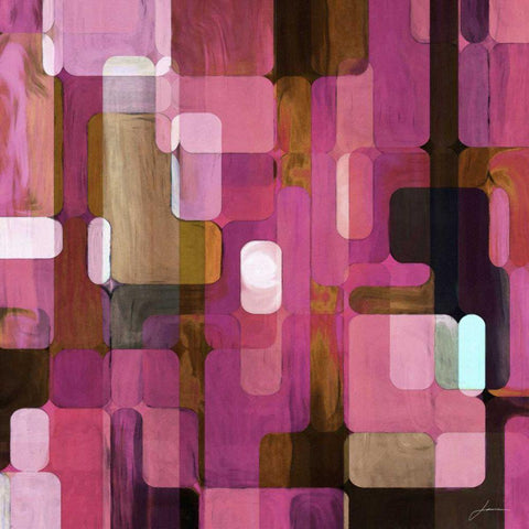 Modular Tiles IV Black Modern Wood Framed Art Print with Double Matting by Burghardt, James