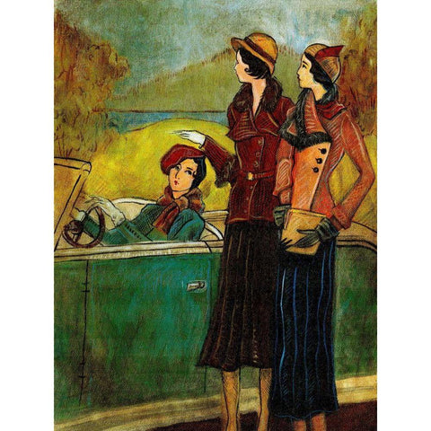 Girls and Cars I Black Modern Wood Framed Art Print by Harrington, Danielle