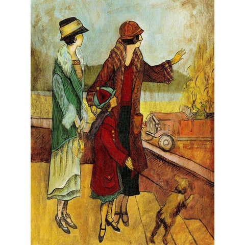 Girls and Cars II White Modern Wood Framed Art Print by Harrington, Danielle