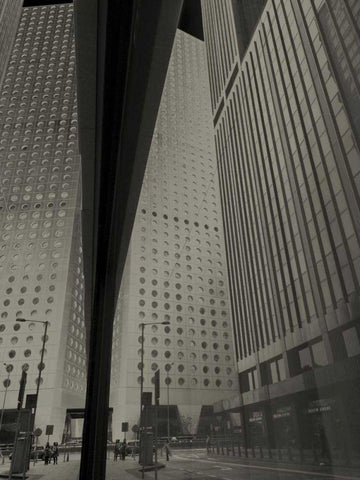 Skyrise View I White Modern Wood Framed Art Print with Double Matting by Ling, Tang