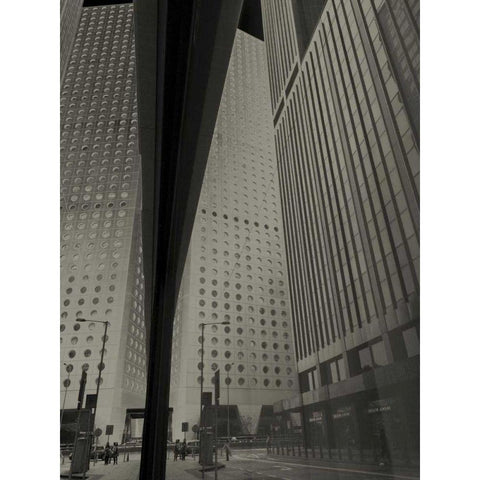 Skyrise View I Black Modern Wood Framed Art Print with Double Matting by Ling, Tang