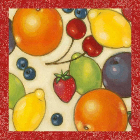 Fruit Medley II Gold Ornate Wood Framed Art Print with Double Matting by Wyatt Jr., Norman