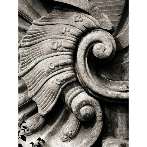 Stone Carving I White Modern Wood Framed Art Print by Ling, Tang