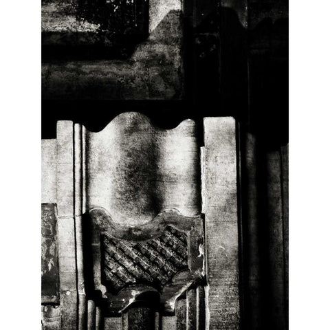 Stone Carving VI Black Modern Wood Framed Art Print by Ling, Tang