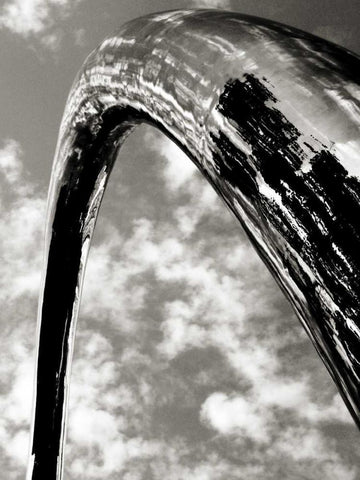 Sky Sculpture II White Modern Wood Framed Art Print with Double Matting by Ling, Tang