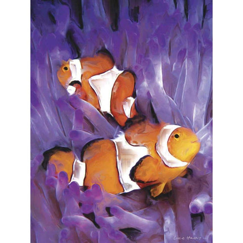 Jeweled Fish I Black Modern Wood Framed Art Print with Double Matting by Henry, Lola