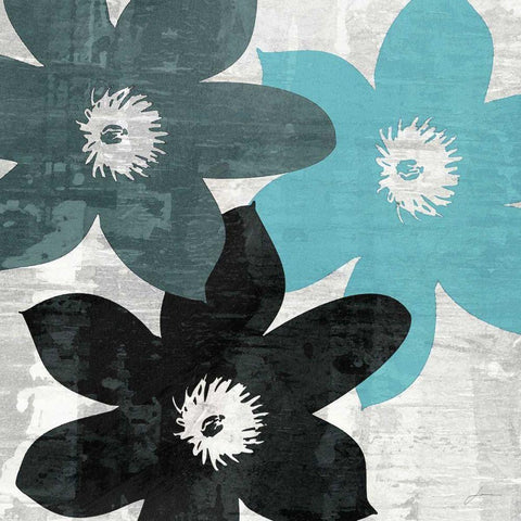 Bloomer Squares XV White Modern Wood Framed Art Print with Double Matting by Burghardt, James