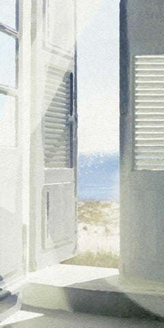 Coastal Doorway II White Modern Wood Framed Art Print with Double Matting by Bay, Noah