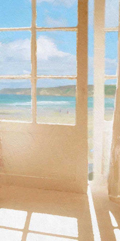 Coastal Doorway III White Modern Wood Framed Art Print with Double Matting by Bay, Noah