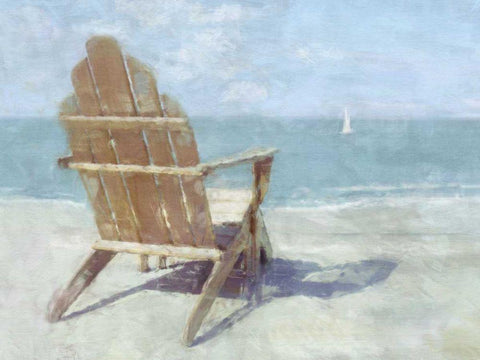 Beach Lookout II White Modern Wood Framed Art Print with Double Matting by Bay, Noah