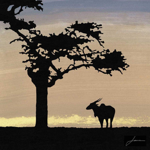 Savanna II Black Modern Wood Framed Art Print by Burghardt, James