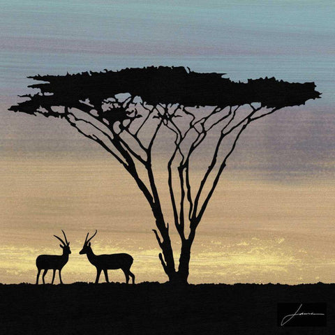 Savanna III White Modern Wood Framed Art Print by Burghardt, James