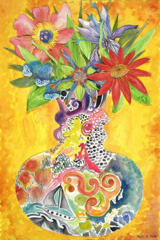 Patricia White Modern Wood Framed Art Print with Double Matting by Smith, Kaeli