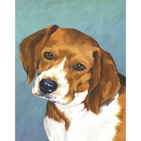 Dog Portrait-Beagle Black Modern Wood Framed Art Print by Sands, Jill