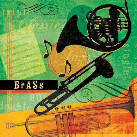 Music Notes II Gold Ornate Wood Framed Art Print with Double Matting by Beth Anne Creative