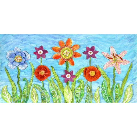 Flower Play I White Modern Wood Framed Art Print by Smith, Kaeli
