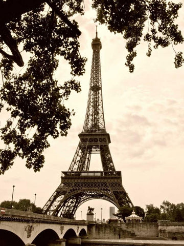 Eiffel Views I White Modern Wood Framed Art Print with Double Matting by Perry, Rachel