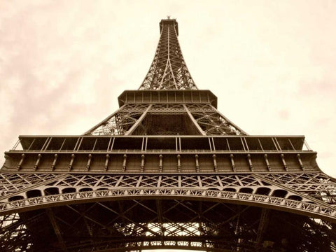 Eiffel Views III Black Ornate Wood Framed Art Print with Double Matting by Perry, Rachel