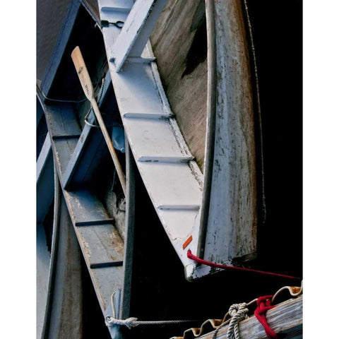 Wooden Rowboats V White Modern Wood Framed Art Print by Perry, Rachel