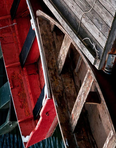 Wooden Rowboats X Black Ornate Wood Framed Art Print with Double Matting by Perry, Rachel