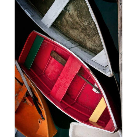 Wooden Rowboats XII Black Modern Wood Framed Art Print with Double Matting by Perry, Rachel