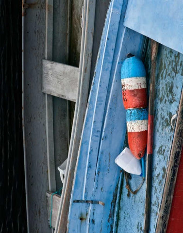 Wooden Rowboats XIV White Modern Wood Framed Art Print with Double Matting by Perry, Rachel