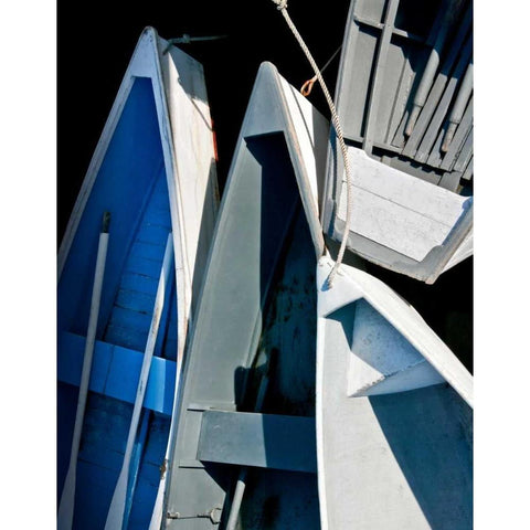 Wooden Rowboats XV White Modern Wood Framed Art Print by Perry, Rachel