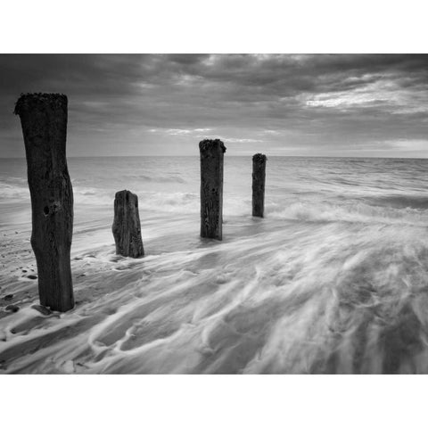 Outward Tide Black Modern Wood Framed Art Print with Double Matting by Henson, Martin