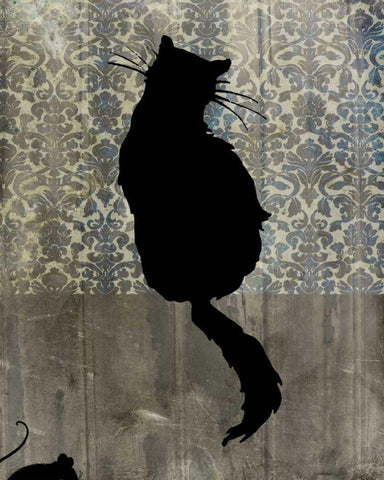 Mouse Hunt I White Modern Wood Framed Art Print with Double Matting by Ludwig, Alicia