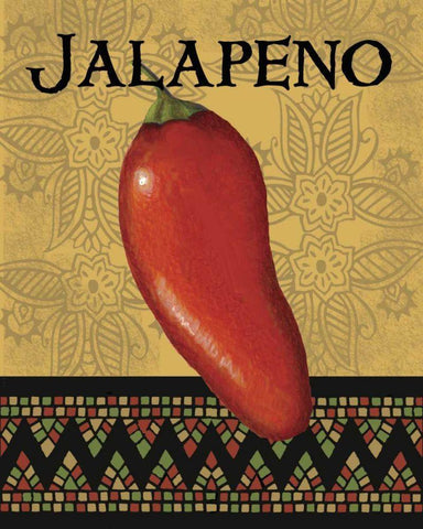 Chili Peppers I Black Ornate Wood Framed Art Print with Double Matting by Max, Louise