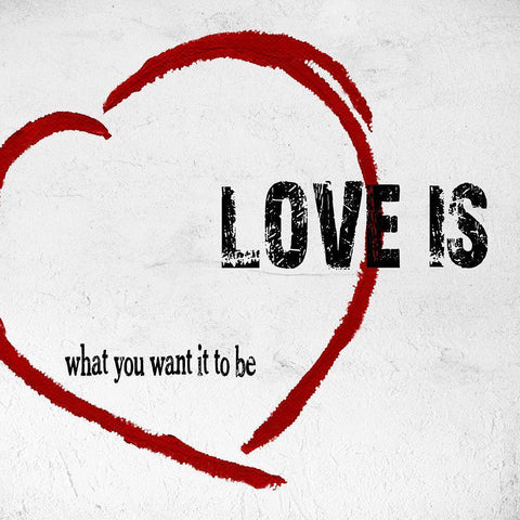 Love Is White Modern Wood Framed Art Print by James, Andrea