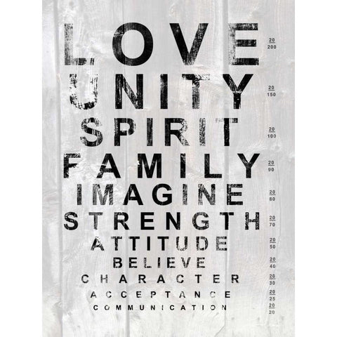 Eye Chart I White Modern Wood Framed Art Print by James, Andrea
