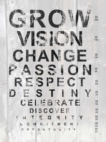Eye Chart II Black Ornate Wood Framed Art Print with Double Matting by James, Andrea