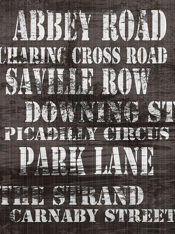 Streets of London I White Modern Wood Framed Art Print with Double Matting by James, Andrea