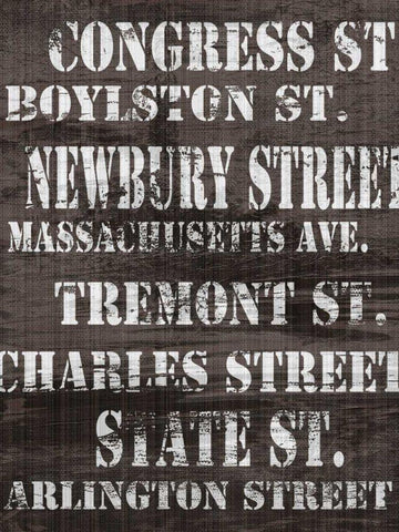 Streets of Boston I White Modern Wood Framed Art Print with Double Matting by James, Andrea