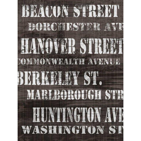 Streets of Boston II Black Modern Wood Framed Art Print with Double Matting by James, Andrea