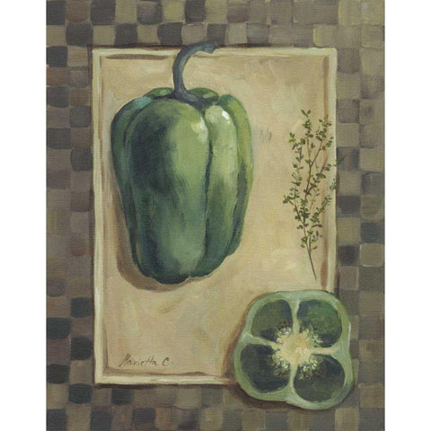 Veggies and Herbs I White Modern Wood Framed Art Print by Cohen, Marietta