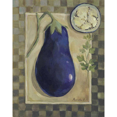 Veggies and Herbs IV Black Modern Wood Framed Art Print with Double Matting by Cohen, Marietta