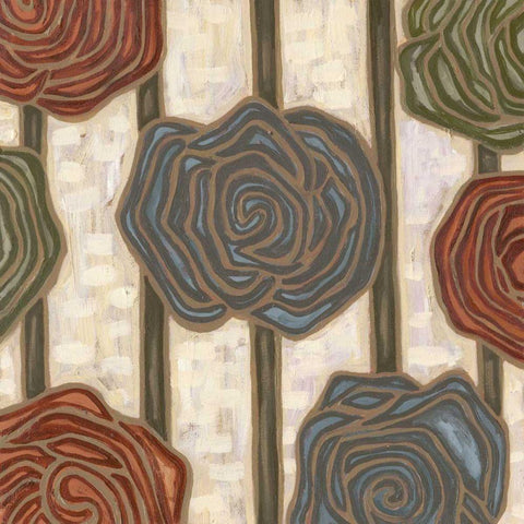 Mod Rosettes III Black Modern Wood Framed Art Print with Double Matting by Deans, Karen