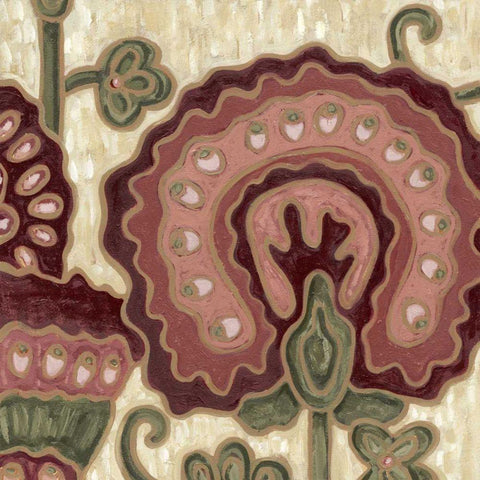 Romantic Chintz III Black Ornate Wood Framed Art Print with Double Matting by Deans, Karen