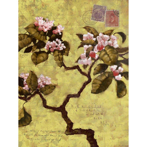 Postage V Gold Ornate Wood Framed Art Print with Double Matting by Novak, Rick