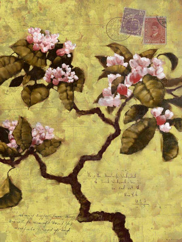 Postage V White Modern Wood Framed Art Print with Double Matting by Novak, Rick