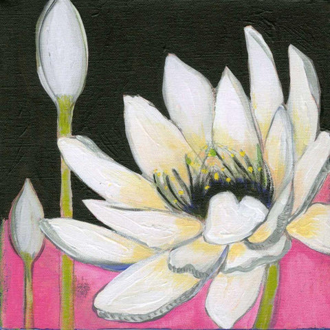 Bliss Lotus III Black Ornate Wood Framed Art Print with Double Matting by Fuchs, Jodi