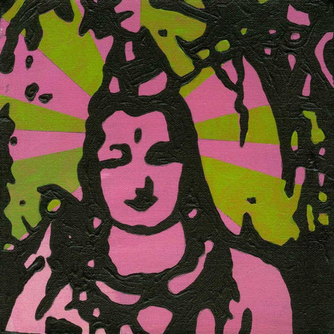 Bliss Buddha II Black Modern Wood Framed Art Print with Double Matting by Fuchs, Jodi