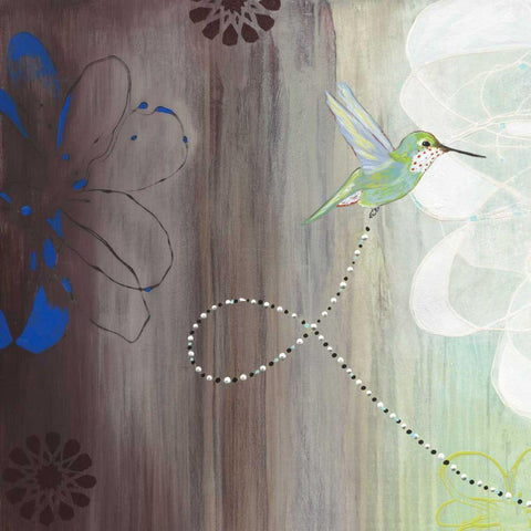 Connected I White Modern Wood Framed Art Print with Double Matting by Fuchs, Jodi