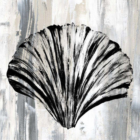 Black Shell I Black Modern Wood Framed Art Print with Double Matting by James, Andrea