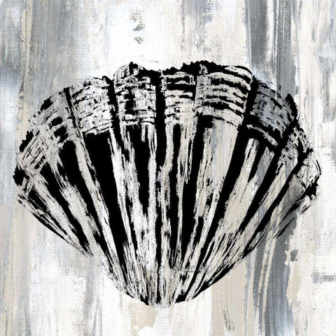 Black Shell II Black Modern Wood Framed Art Print with Double Matting by James, Andrea