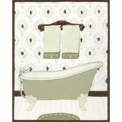 Parisian Bath I White Modern Wood Framed Art Print by Vess, June Erica